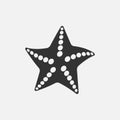 Black Starfish Icon.Vector Illustration