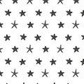 Black starfish pattern on a transparent background, summer pattern for textiles