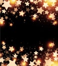 Black starry background.