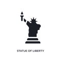 black statue of liberty isolated vector icon. simple element illustration from united states concept vector icons. statue of