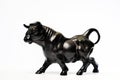 Black statuette of a muscular bull in profile i Royalty Free Stock Photo