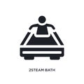 black 2steam bath isolated vector icon. simple element illustration from sauna concept vector icons. 2steam bath editable logo