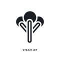 black steam jet isolated vector icon. simple element illustration from sauna concept vector icons. steam jet editable logo symbol
