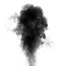 Black steam looking like smoke on white background Royalty Free Stock Photo