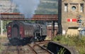 Black 5 steam train on test run from Carnforth
