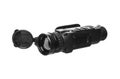 Black steel night-vision monocular army devise on white background. Night Vision Monocular isolated on a white back