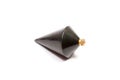 Black steel plummet cone shaped.