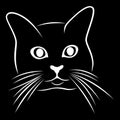 Black stencil of cute cat`s muzzle Royalty Free Stock Photo