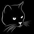 Stencil of a cat`s muzzle looking Royalty Free Stock Photo