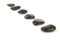 Black stepping stones in a row