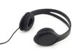 Black stereo headphones isolated on white Royalty Free Stock Photo