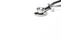 Black Stethoscope on white background with copy space