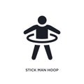 black stick man hoop isolated vector icon. simple element illustration from gym and fitness concept vector icons. stick man hoop