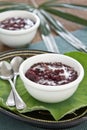 Black sticky rice with coconut milk [Thai dessert