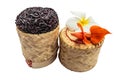 Black sticky rice isolate white background with clipping path Royalty Free Stock Photo