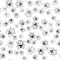 Black Stink bug icon isolated seamless pattern on white background. Vector Royalty Free Stock Photo