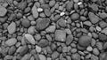 Black stone background. Shiny black lava pebbles on the beach Royalty Free Stock Photo