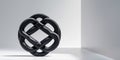 Black Stone Carving Interlocking Knot Design. Royalty Free Stock Photo
