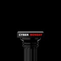Black Stone Classic Greek Column with Cyber Monday Sign. 3d Rendering Royalty Free Stock Photo
