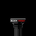 Black Stone Classic Greek Column with Black Friday Sign. 3d Rendering Royalty Free Stock Photo