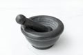 Black Stone Mortar and Pestle Isolated Royalty Free Stock Photo