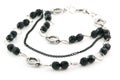 Black Stone Necklace Isolated on White Royalty Free Stock Photo