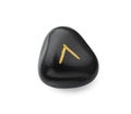 Black stone rune Kauna isolated on white Royalty Free Stock Photo