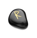 Black stone rune Raido isolated on white Royalty Free Stock Photo