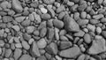 Black stone, Shiny black lava pebbles on the beach Royalty Free Stock Photo