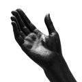 Black stone statue hand on white background Royalty Free Stock Photo