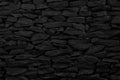 Black stone wall background, rock texture in natural pattern with high resolution for design art work Royalty Free Stock Photo