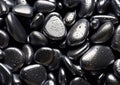 Black stones background.Black stones texture.Macro.AI Generative