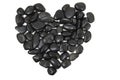 Black stones heart isolated Royalty Free Stock Photo