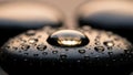 Black stones with water droplets on their surface are displayed Royalty Free Stock Photo