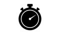 Black stopwatch icon with a dial and two buttons on a white background timer time Royalty Free Stock Photo