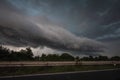 Black storm clouds above highway Royalty Free Stock Photo