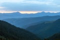 Black stormy sky in the rain in the mountains. Royalty Free Stock Photo