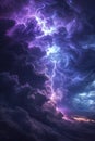 Black stormy sky with thunder and lightning, thunderstorm background. dark clouds before rain. a powerful thunderous downpour Royalty Free Stock Photo