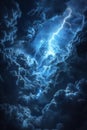 Black stormy sky with thunder and lightning, thunderstorm background. dark clouds before rain. a powerful thunderous downpour Royalty Free Stock Photo