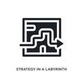 black strategy in a labyrinth isolated vector icon. simple element illustration from startup stategy and concept vector icons.