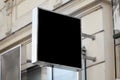 Black street sign square shape mockup