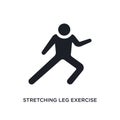 black stretching leg exercise isolated vector icon. simple element illustration from gym and fitness concept vector icons. Royalty Free Stock Photo