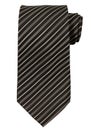 Black striped necktie isolated on white Royalty Free Stock Photo