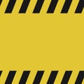 Black Stripped Rectangle. Blank Warning Sign