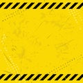 Black Stripped Rectangle on yellow background. Blank Warning Sign and text space. Warning Background Royalty Free Stock Photo