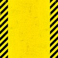 Black Stripped Rectangle on yellow background. Blank Warning Sign. Warning Background. Template.