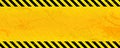 Black Stripped Rectangle on yellow background. Blank Warning Sign. Warning Background. Template. Vector