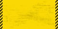 Black Stripped Rectangle on yellow background. Blank Warning Sign. Warning Background. Template. V