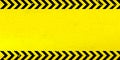 Black Stripped Rectangle on yellow background. Blank Warning Sign. Warning Background for your design. Template. Royalty Free Stock Photo