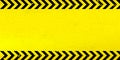 Black Stripped Rectangle on yellow background. Blank Warning Sign. Warning Background for your design. Template.